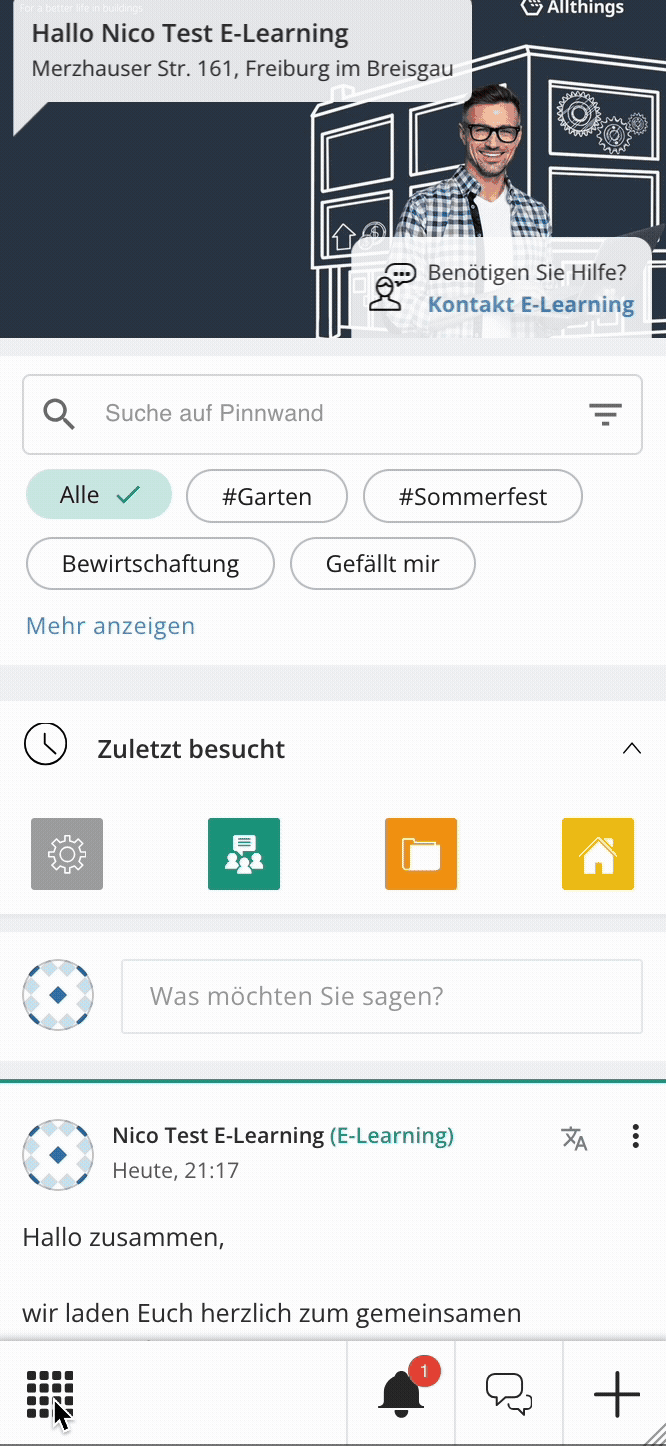 Sichtbarkeit einstellen