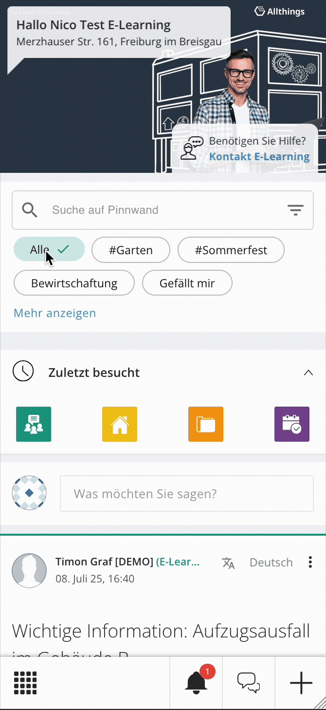 Themen filtern