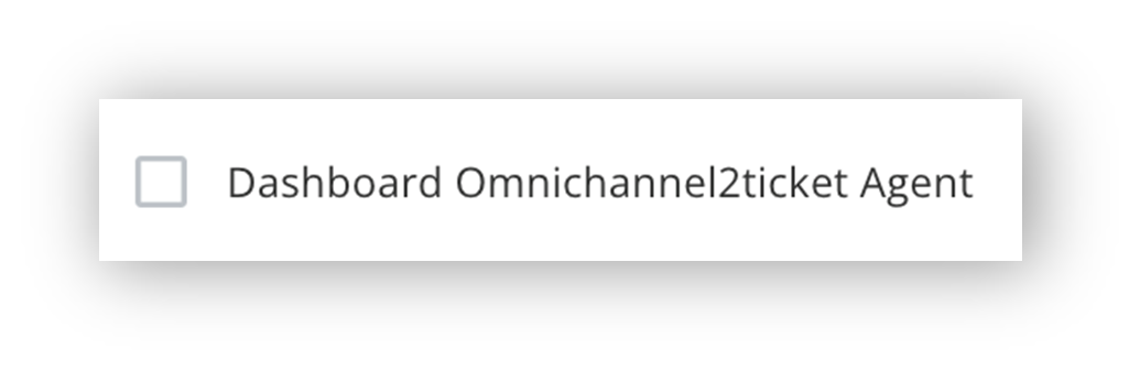Attribution de l'autorisation Dashboard Omnichannel2ticket Agent